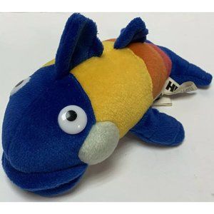 HBO Fish Plush P2-H Stuffed Toy Sea Life Blue Yellow Orange Pink 9" Long RARE